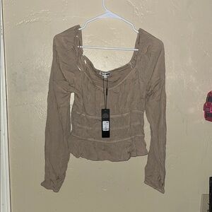 Tan Long Sleeve Women's Top
